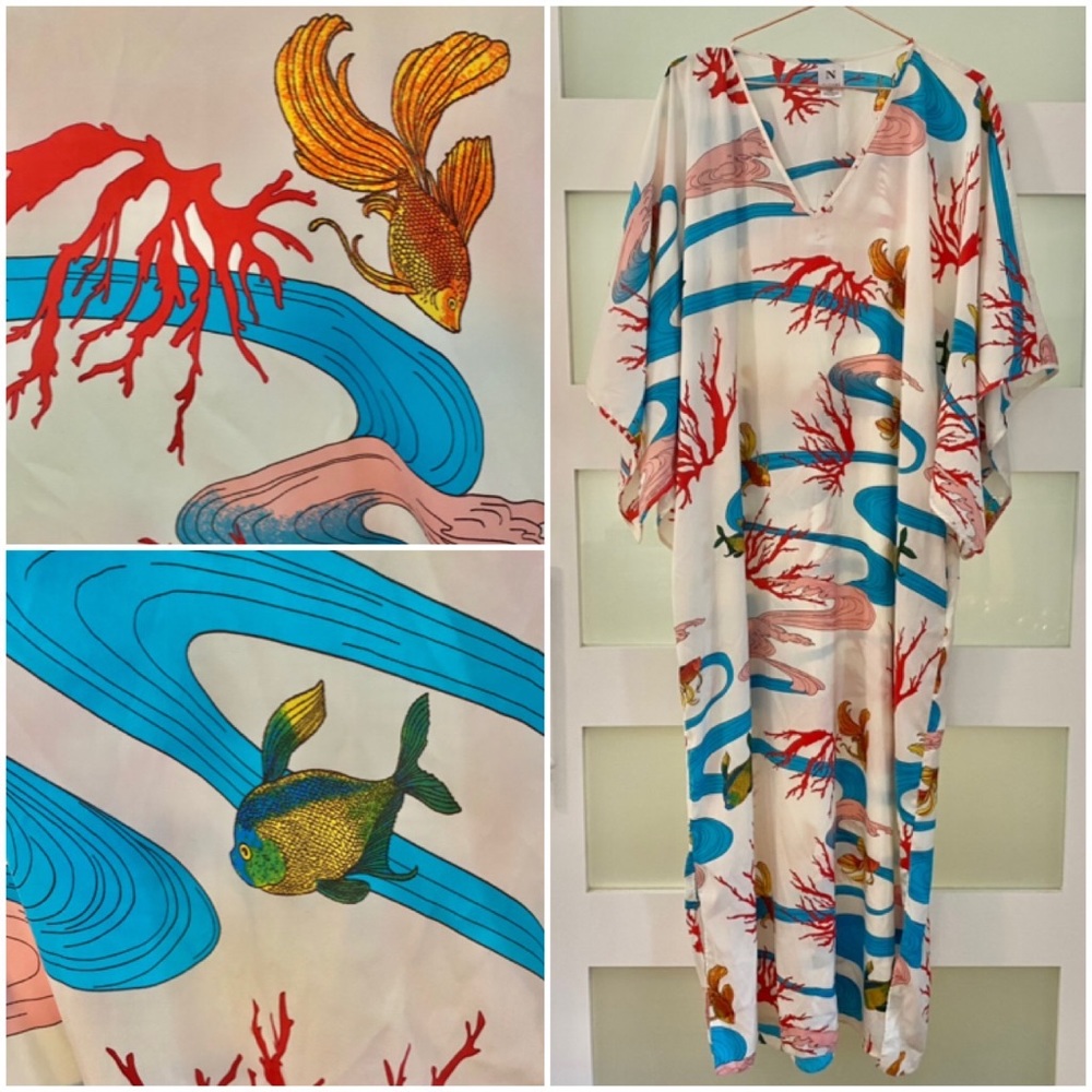 Natori Fish Print Kaftan